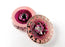 1 pc Czech Glass Button, Pink Silver, Hand Painted, Size 10 (22.5 mm)
