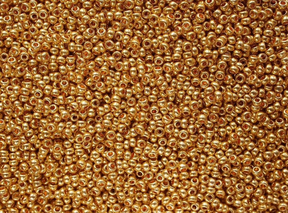 20 g 10/0 Seed Beads Preciosa Ornela, Dark Gold Metallic, Czech Glass