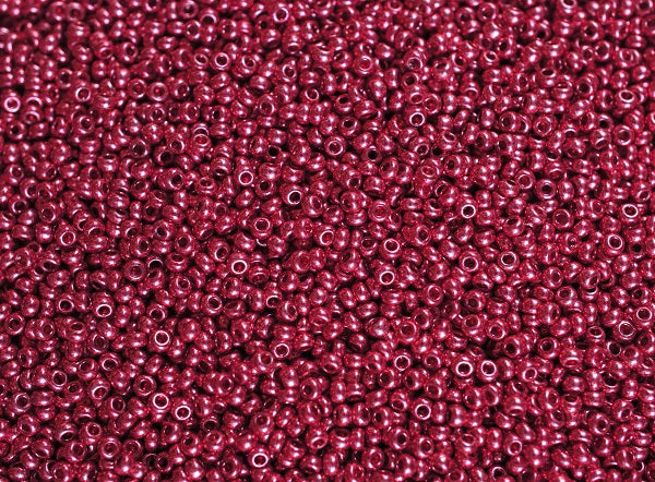 20 g 10/0 Seed Beads Preciosa Ornela, Red Metallic, Czech Glass