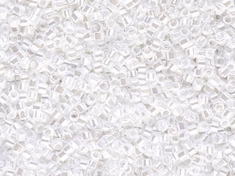 Delica Seed Beads 11/0, White Opaque Pearl, Miyuki Japanese Beads