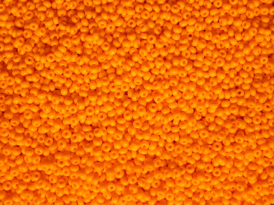 20 g 11/0 Seed Beads Preciosa Ornela, Orange Yellow Opaque, Czech Glass