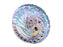 1 pc Czech Glass Buttons Hand Painted, Size 12 (27.0mm | 1 1/16''), Light Blue Violet Chameleon with Transparent Gold Spiral Ornament, Czech Glass