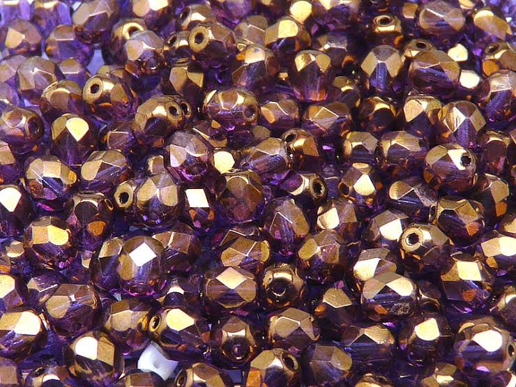 50 pcs Fire Polished Faceted Beads Round, 6mm, Crystal Vega Luster, Czech Glass