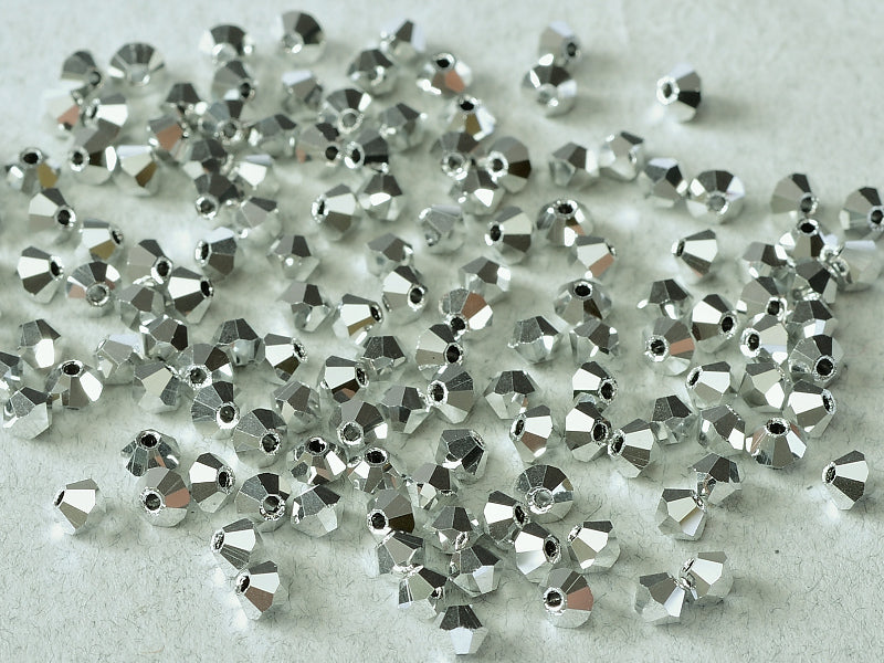 Machine Cut Beads (M.C. Beads) 3 mm, Crystal Labrador Full, Czech Glass