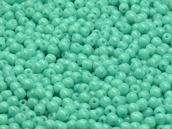 100 pcs Round Pressed Beads, 3mm, Green with Silky Luster, Czech Glass