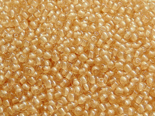 100 pcs Round Pressed Beads, 3mm, Crystal Orange Luster, Czech Glass