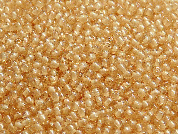 100 pcs Round Pressed Beads, 3mm, Crystal Orange Luster, Czech Glass