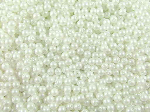 100 pcs Round Pressed Beads, 3mm, Alabaster Powder White, Czech Glass