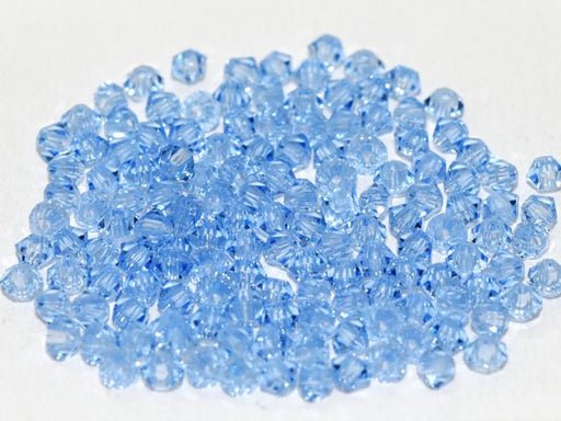 Machine Cut Beads (M.C. Beads) 4 mm, Light Sapphire Transparent, Czech Glass