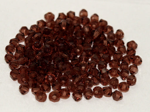 Machine Cut Beads (M.C. Beads) 4 mm, Light Burgundy, Czech Glass