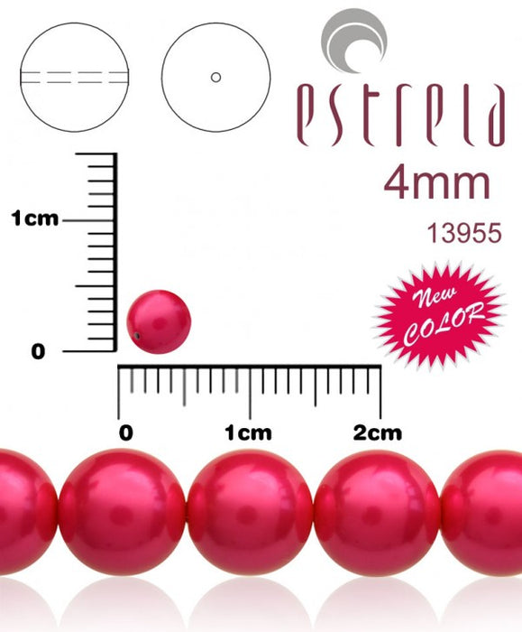 100 pcs Round Pearl Beads, 4mm, Pastel Pink, Czech Glass