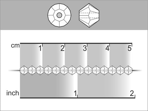 144 pcs Machine Cut Beads (M.C. Beads) 4 mm, Limecicle AB, Czech Glass