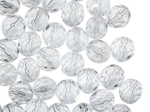 25 pcs Fire Polished Faceted Beads Round, 8mm, Crystal Clear, Czech Glass