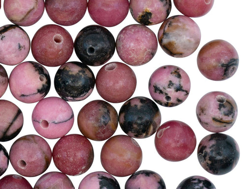 Natural Stones Round Beads 8 mm, Rhodonite, Minerals, Russia