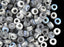 10 g 8/0 Etched Seed Beads, Crystal Etched Silver Rainbow Dark, Czech Glass