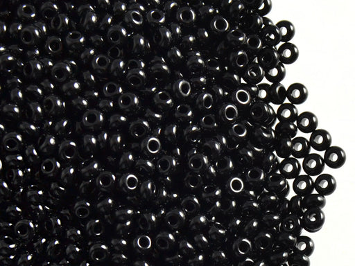 20 g 8/0 Seed Beads Preciosa Ornela, Jet Black, Czech Glass