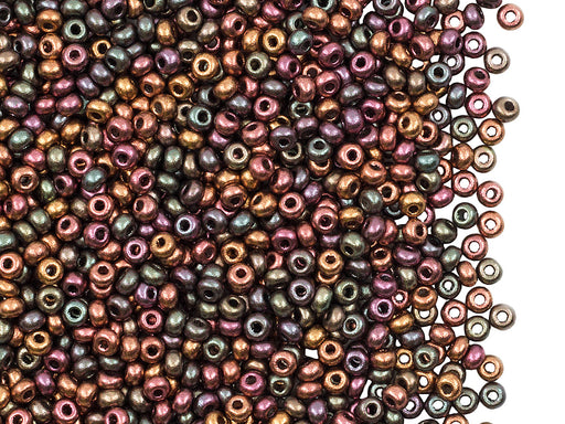 20 g 9/0 Seed Beads Preciosa Ornela, Czech Glass, Purple Iris Gold