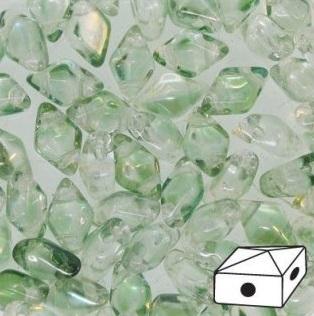Diamonduo™ Beads 5x8 mm, 2 Holes, Crystal Light Green Luster, Czech Glass