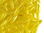 50 pcs Dagger Small Pressed Beads, 3x10mm, Pastel Yellow, Czech Glass