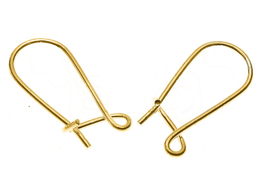 2 pcs Earring Hooks, Wire Loop, Gold Plated