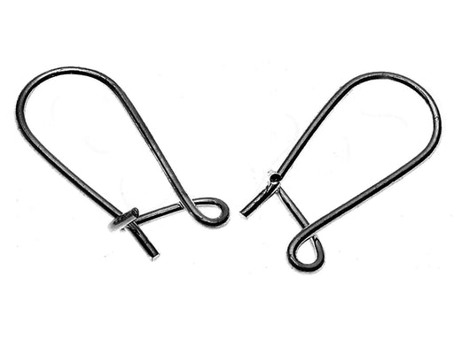 2 pcs Earring Hooks, Wire Loop, Black Plated
