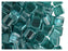 40 pcs 2-hole Tile Beads, 6x6x3.2mm, Pearl Blue Green, Czech Glass