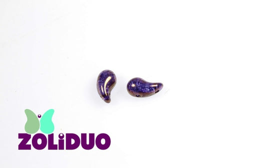 20 pcs 2-hole ZoliDuo® Right Pressed Beads, 5x8mm, Crystal Bronze, Czech Glass
