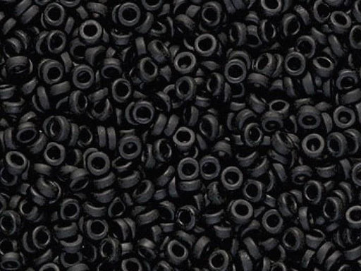 Spacer Beads 2.2x1 mm, Black Matted, Miyuki Japanese Beads