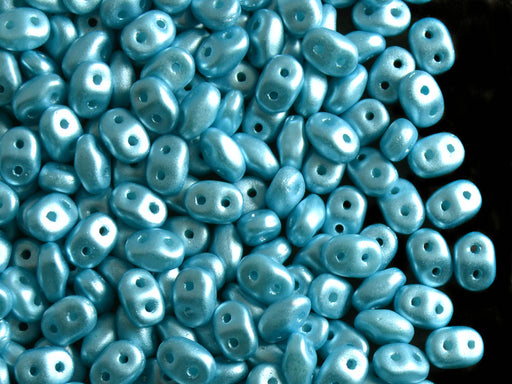 20 g 2-hole SuperDuo™ Seed Beads, 2.5x5mm, Pastel Aqua, Czech Glass