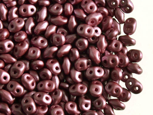20 g 2-hole SuperDuo™ Seed Beads, 2.5x5mm, Pastel Burgundy, Czech Glass