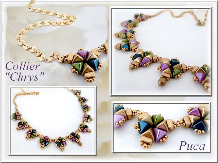 Free Tutorial: Necklace "Chrys" made of Super-Kheops par Puca