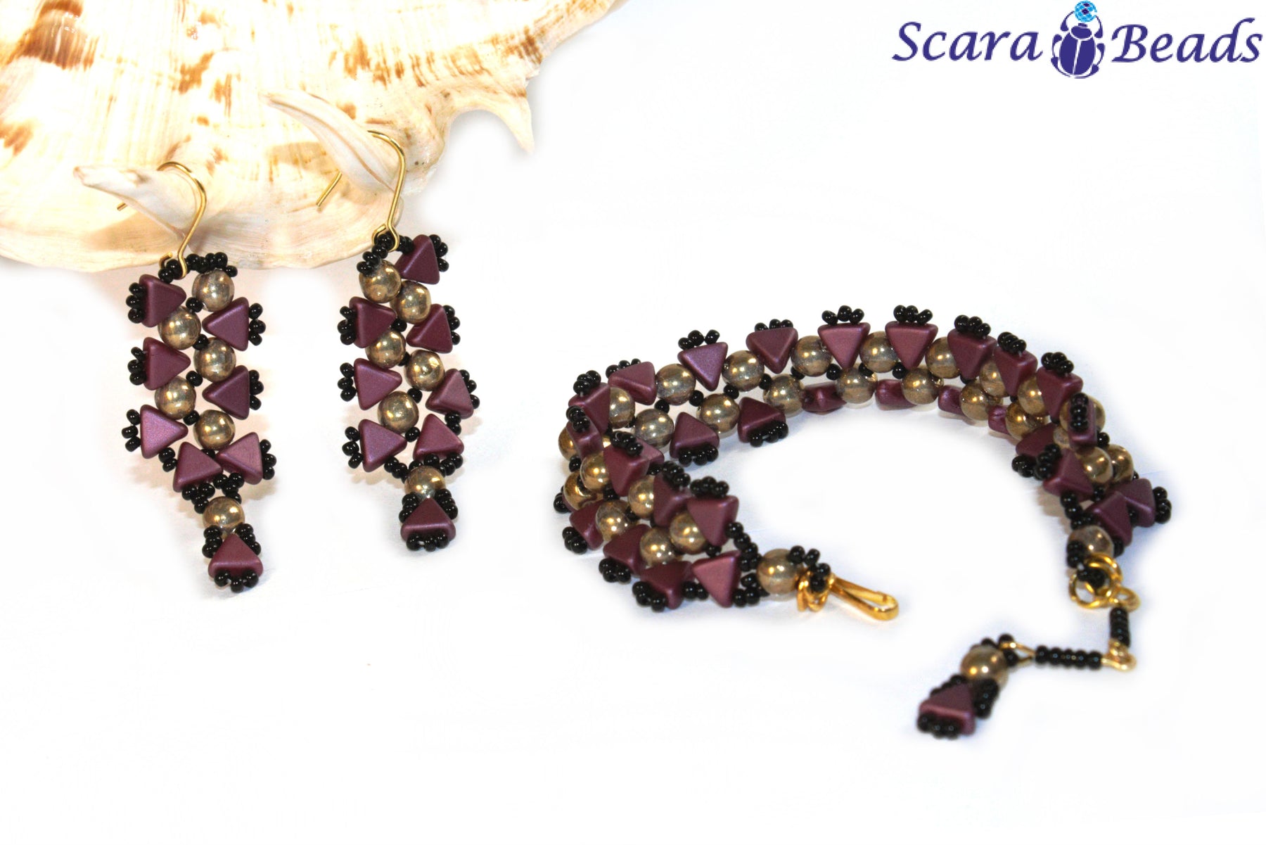 DIY: Jewellery Set "Cleopatra" with Kheops par Puca and RounDuo Beads