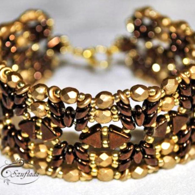 Handmade: Bracelet "The Golden Chocolate"