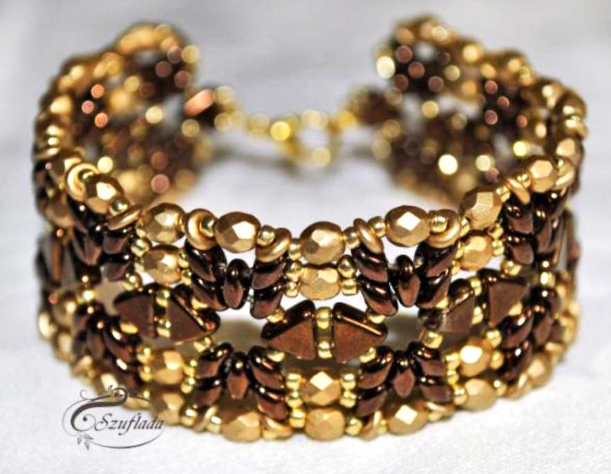 Handmade: Bracelet "The Golden Chocolate"