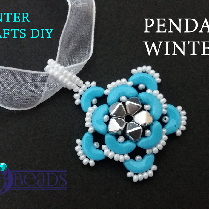 DIY: Beaded Pendant Winter Rose made of Arcos par Puca