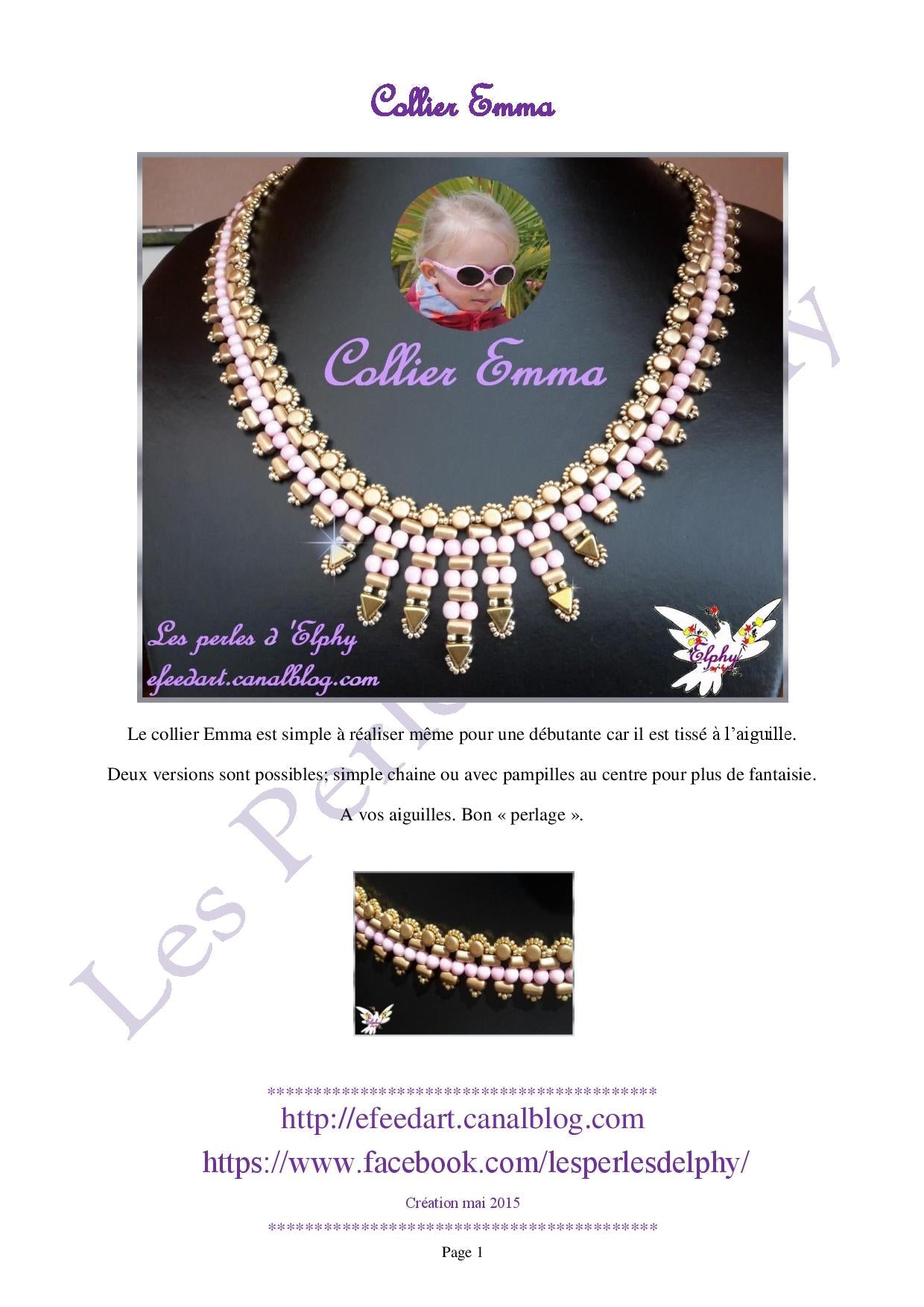 Free Tutorial: Collier “EMMA” with Khéops® par Puca® Beads