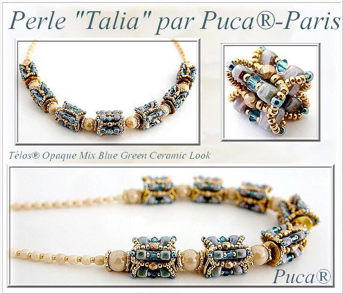 Beaded element Talia by Puca® with Télos® beads