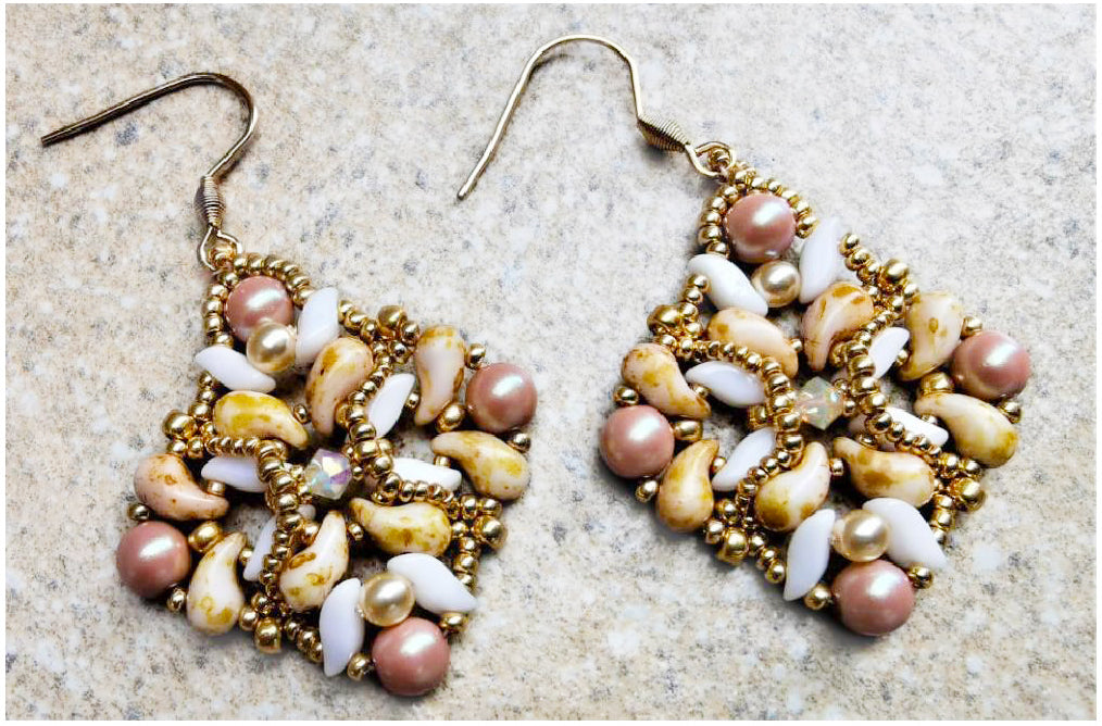 StormDuo & ZoliDuo Beaded Earring Tutorial - Travertin