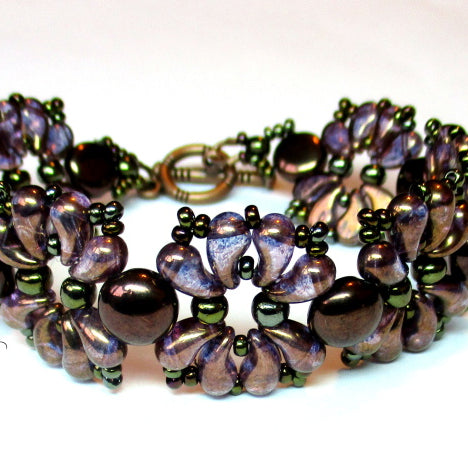 Free Tutorial: Bracelet "VIOLETS" with ZoliDuo Beads