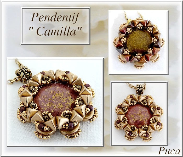 Free Tutorial: Pendant "Camilla" made of Puca Beads
