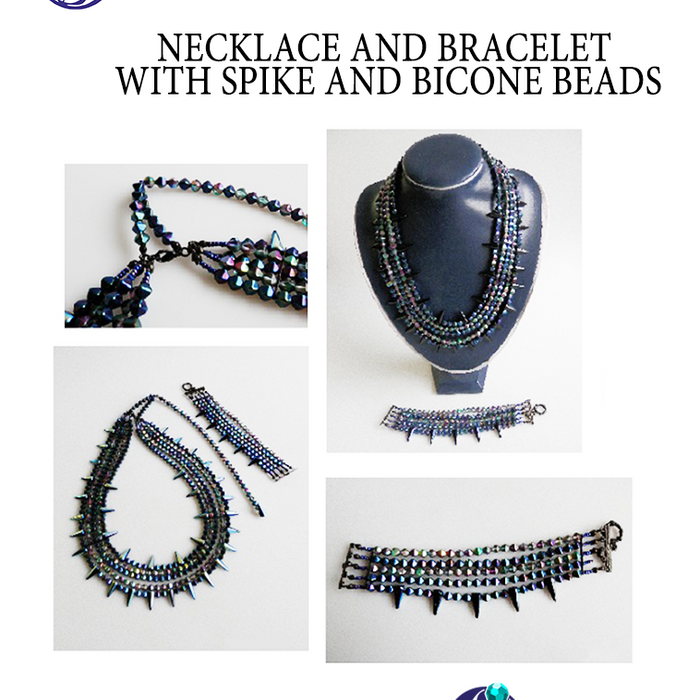 Necklace and Bracelet made of Spike and Bicone Beads