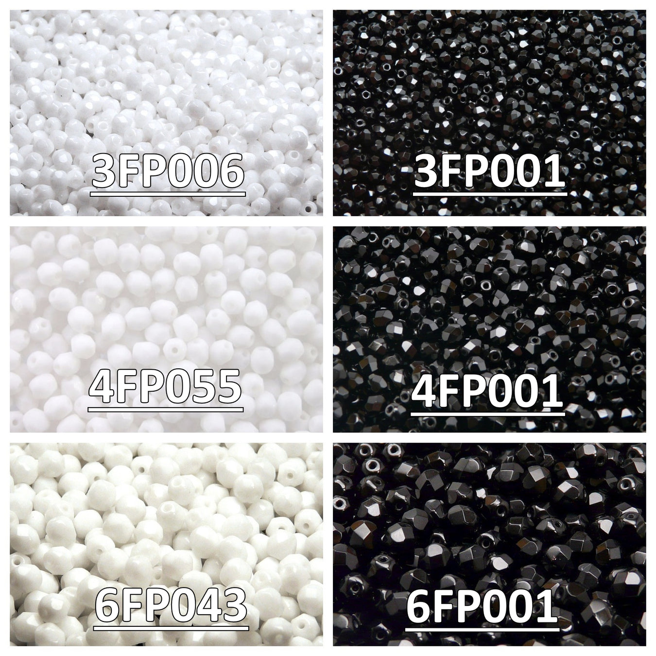 Sets of Fire-Polished Beads