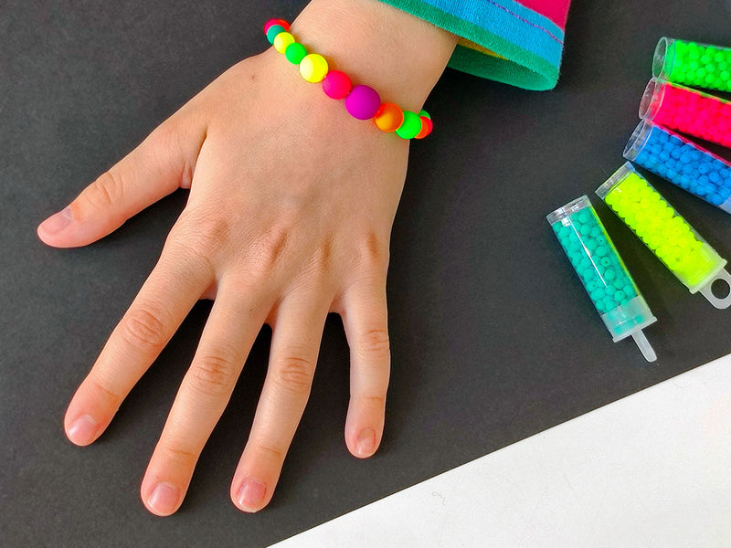 Kit for creating DIY jewelry / set for creativity, beading bracelets, Neon Colors