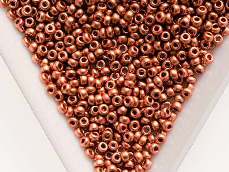 20 g 10/0 Seed Beads Preciosa Ornela, Czech Glass, Vintage Copper