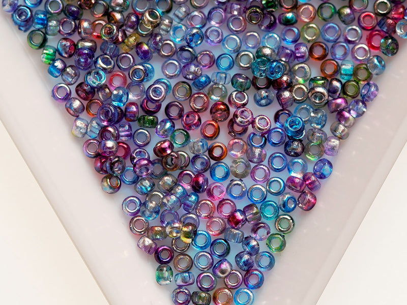 20 g Rocailles Size 10/0, Crystal Magic Violet Gray, Czech Glass