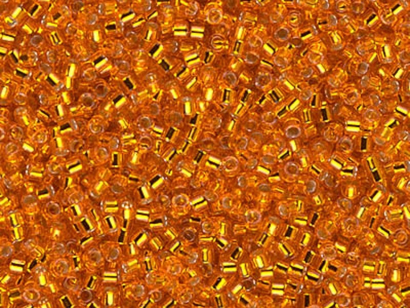 5 g 11/0 Miyuki Delica, Silver Lined Orange, Japanese Seed Beads