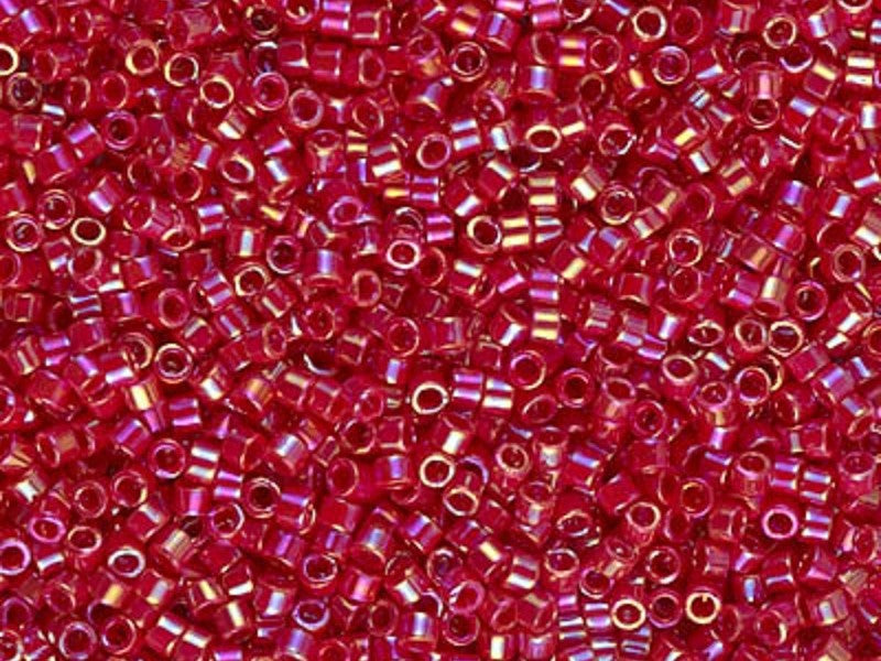 5 g 11/0 Miyuki Delica, Opaque Red AB, Japanese Seed Beads