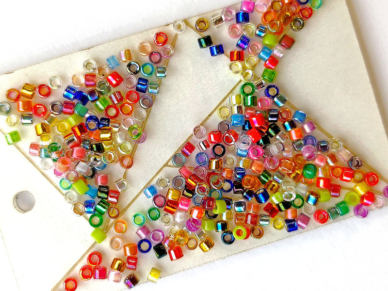 10 g Delica Seed Beads 11/0, Mix, Miyuki Japanese Beads