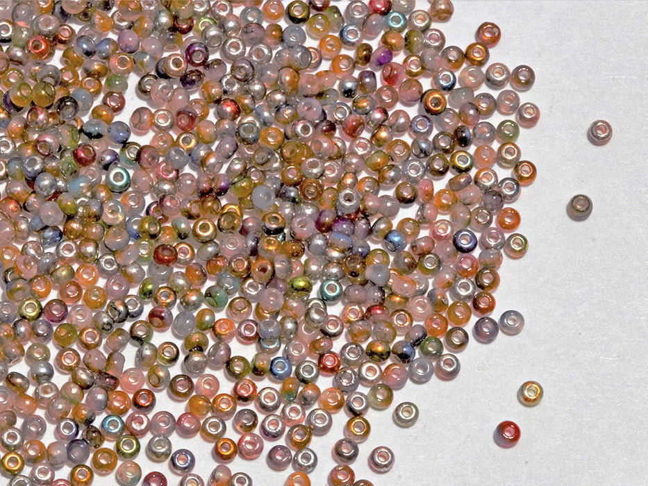 20 g Rocailles Seed Beads 11/0, Crystal Magic Copper, Czech Glass