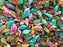 30 pcs Bay Leaf Beads 6x12 mm, Mix, Czech Glass
